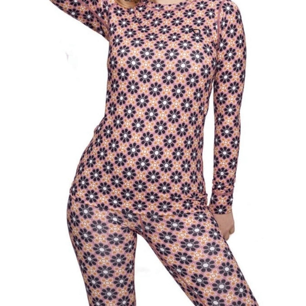 Kari Traa Womens Fryd Hazel Baselayer Long Sleeve Top & Pants Set Small